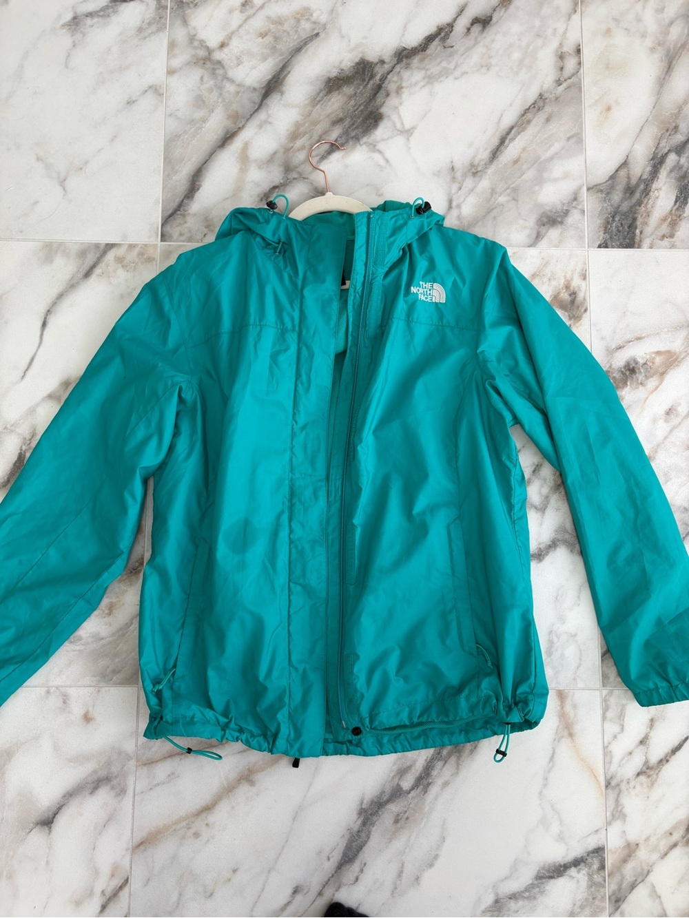 THE NORTH FACE Women’s Lightweight Hooded Windbreaker Jacket • Teal • L - Picture 13 of 13